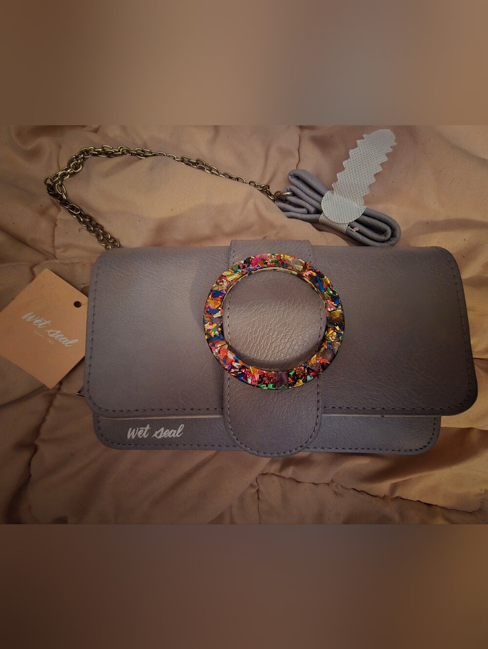 Vintage Y2K Wet Seal Purple Clutch Bag Purse